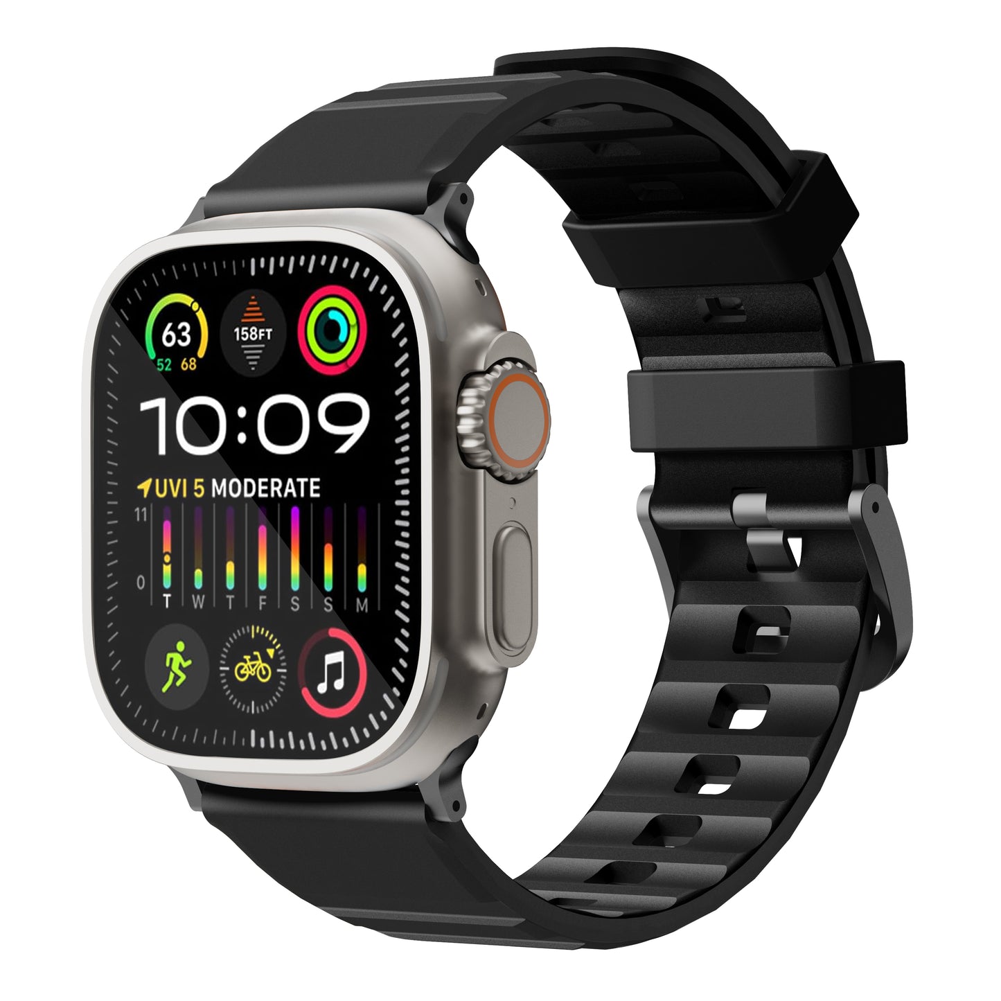 Bodrum Apple Watch Silicone Band Orange/Black