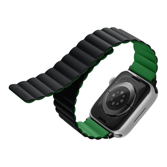 Invix Apple Watch Silicone Magnetic Band-Black/Green