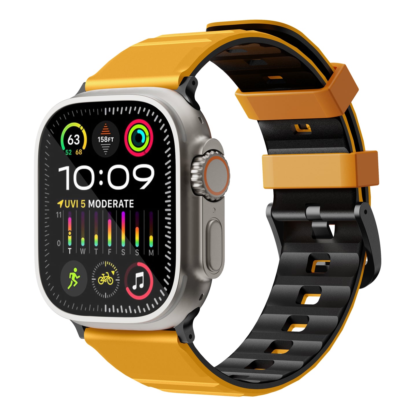 Bodrum Apple Watch Silicone Band Orange/Black