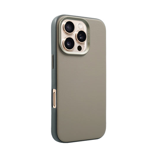 Kilyos Vegan Leather Case For iPhone 16 Series-Gray