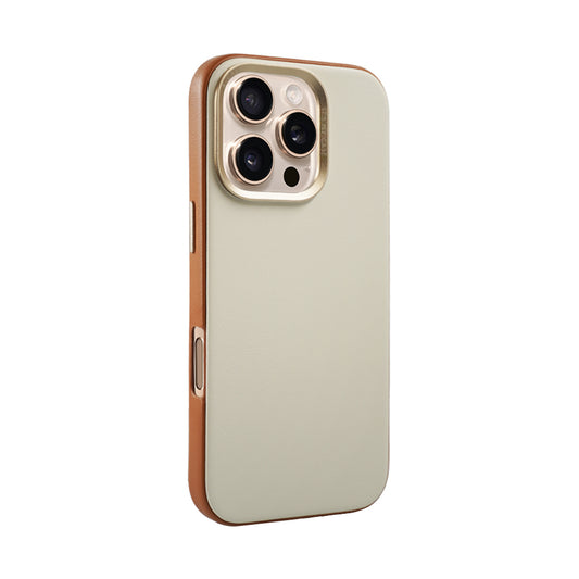 Kilyos Vegan Leather Case For iPhone 16 Series-Beige