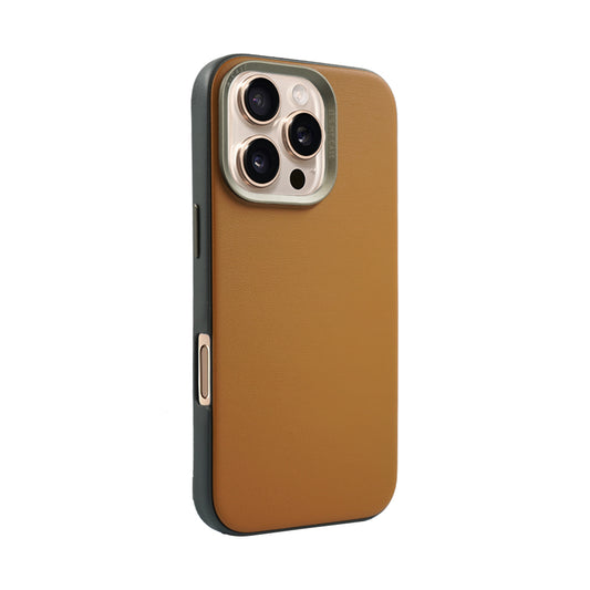 Kilyos Vegan Leather Case For iPhone 16 Series-Brown