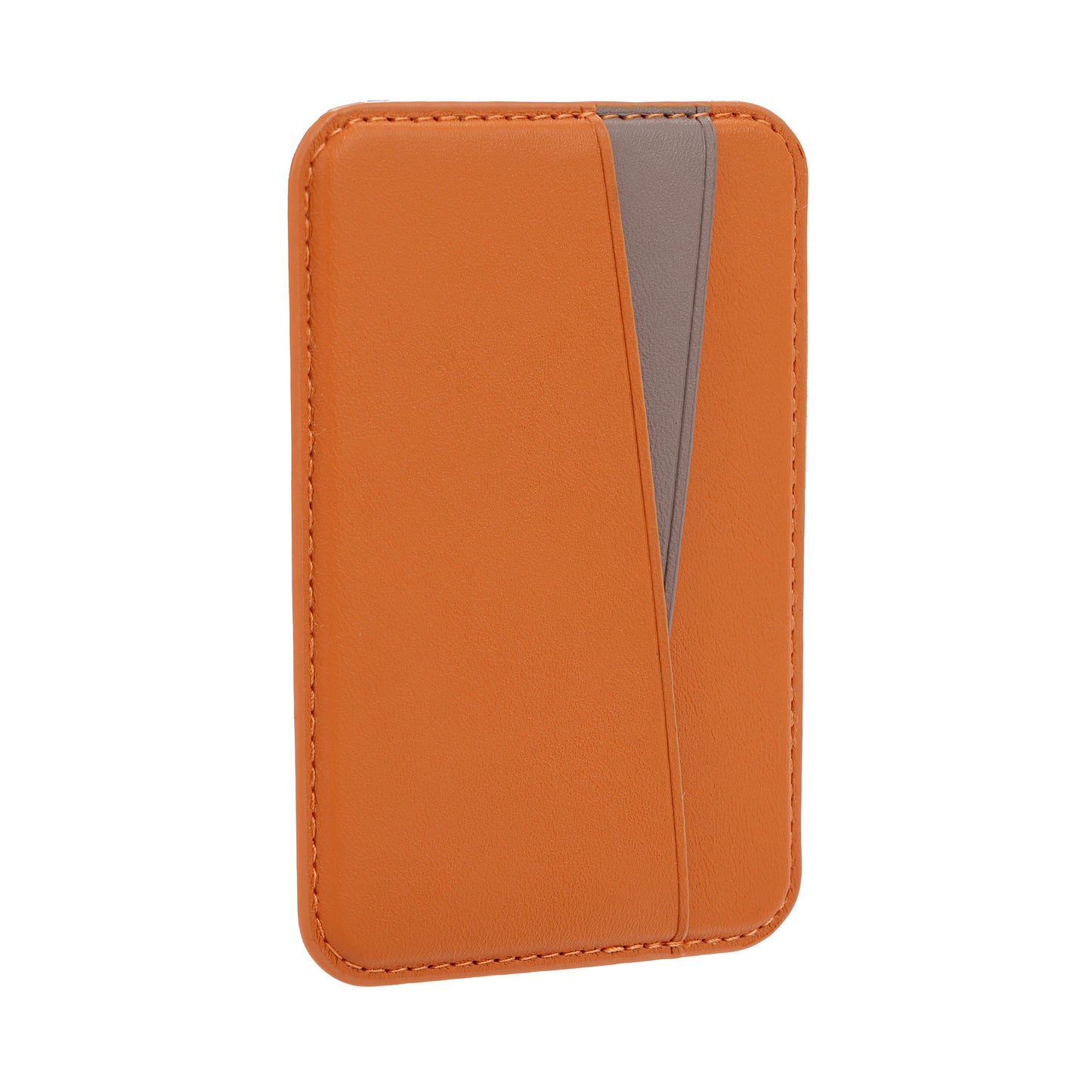 Kilyos Vegan Leather Premium Magsafe Card Holder - Orange/Titanium