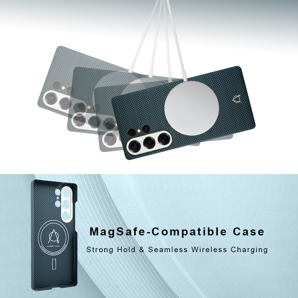 Desen Series A-Case for Samsung Galaxy S25 Ultra - Slim & Lightweight Aramid Fiber Case with Magnetic Compatibility and Case-Less Touch Feeling (6.9-Inch)" -Blue