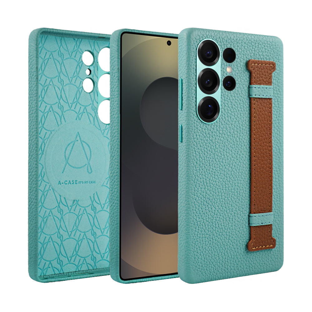 Amur Pro Series A-Case for Samsung Galaxy S25 Ultra - Slim & Lightweight Genuine Leather Case with Magnetic Compatibility and Case-Less Touch Feeling (6.9-Inch)"- Tiffany/Brown