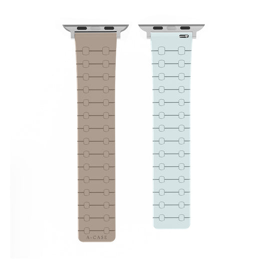 Perge Series Silicone Magnetic Adjustable Loop Strap - A-Case Compatible with Apple Watch Bands (49mm, 45mm, 44mm, 42mm)- Cyan