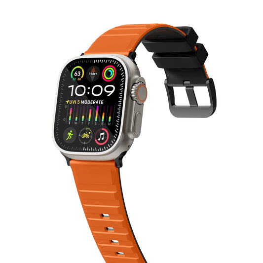 Bodrum Apple Watch Silicone Band Orange/Black
