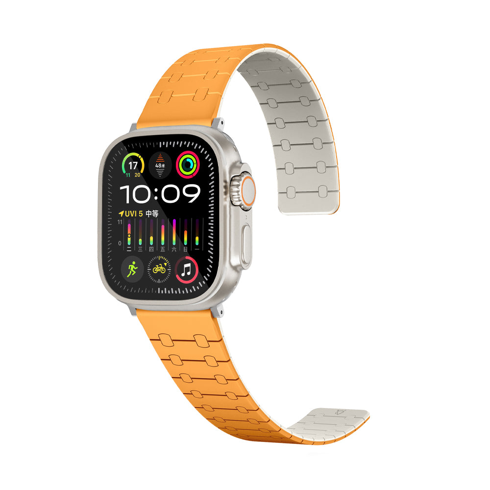 Perge Series Silicone Magnetic Adjustable Loop Strap - A-Case Compatible with Apple Watch Bands (49mm, 45mm, 44mm, 42mm)- Pink