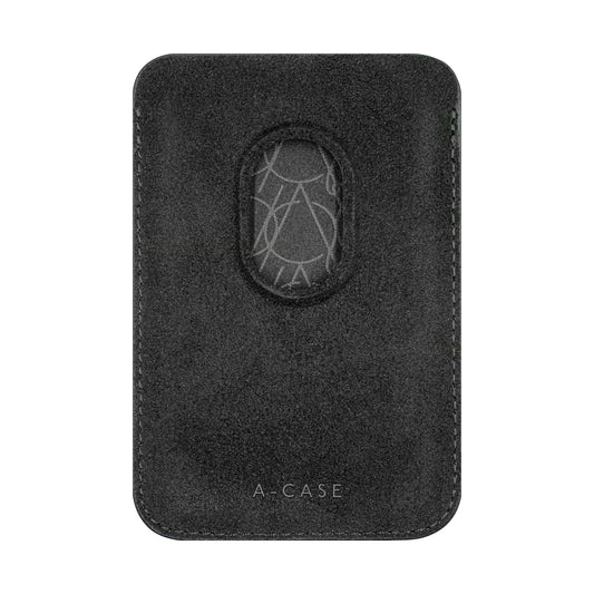 Kadife Alcantara Leather Premium Magnetic Card Holder - Black