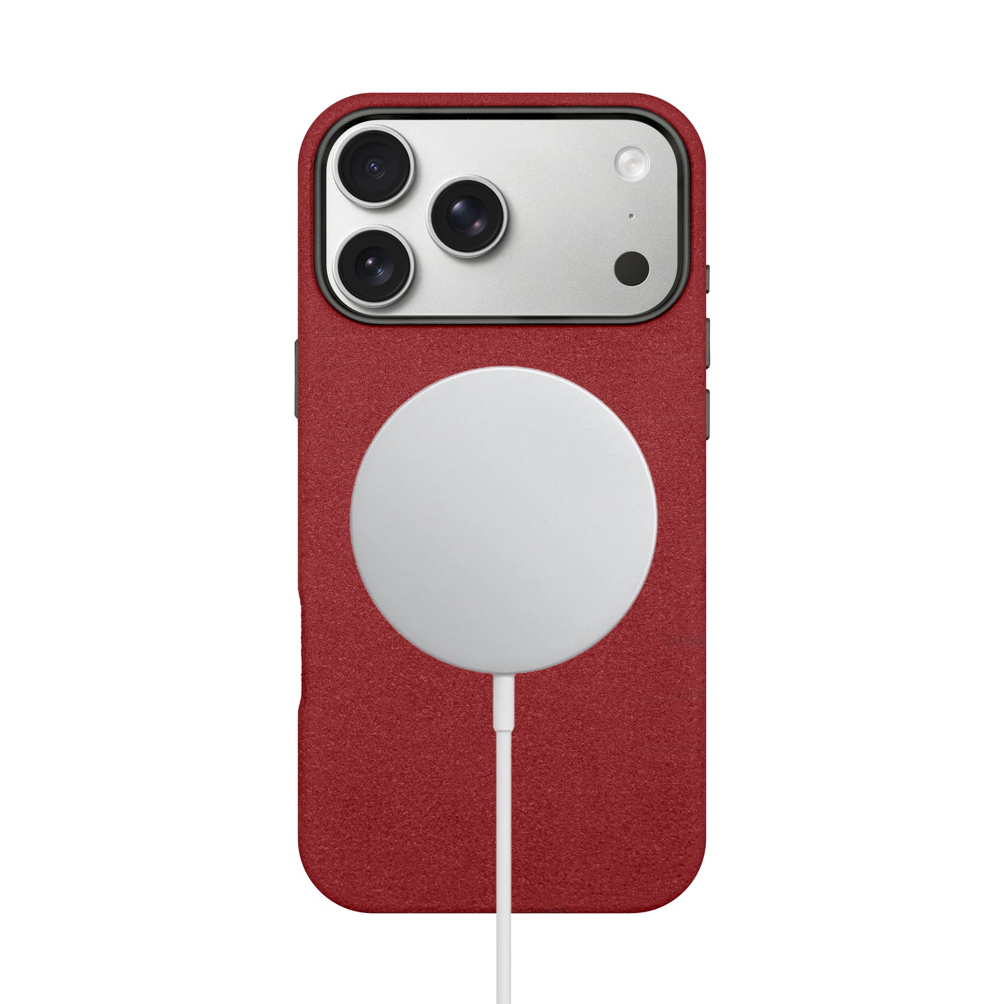 Kadife Alcantara Leather Case For iPhone 17 Pro Max-Maroon