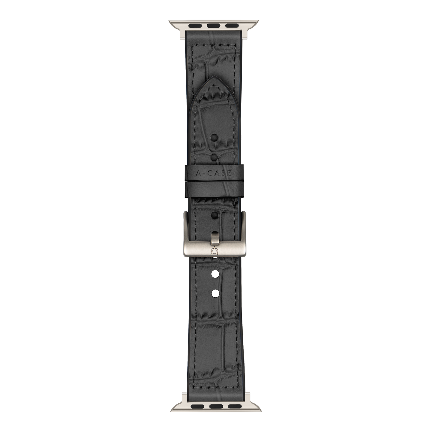 Javan Genuine Leather Apple Watch Strap – Ultra-Stylish Band with Silver Buckle, Compatible with Apple Watch 42mm / 44mm / 45mm / 49mm- Black
