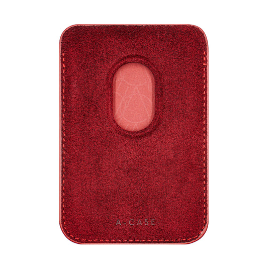 Kadife Alcantara Leather Premium Magnetic Card Holder - Maroon
