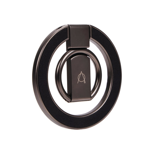 Kilyos Magnetic Phone Ring Stand Vegan Leather - Black
