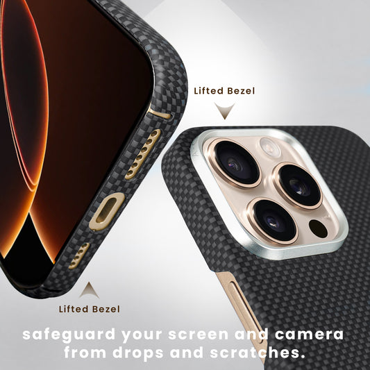 Desen Aramid Fiber Case For iPhone 16 Pro Max-Black