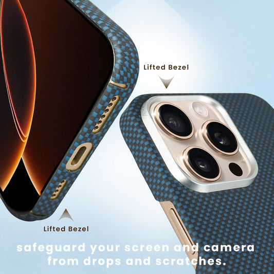 Desen Aramid Fiber Case For iPhone 16 Pro Max - Blue