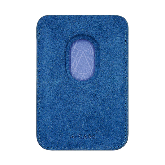 Kadife Alcantara Leather Premium Magnetic Card Holder - Blue