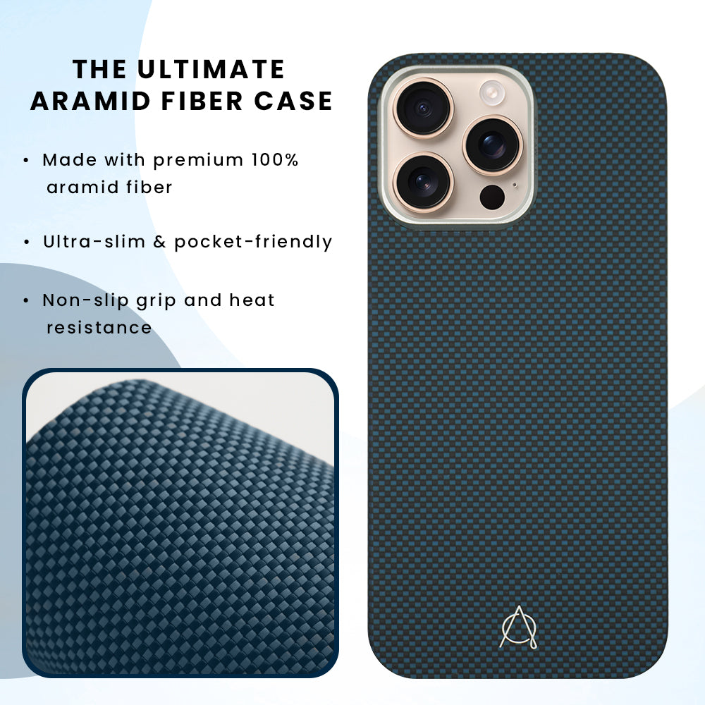 Desen Aramid Fiber Case For iPhone 16 Pro Max - Blue