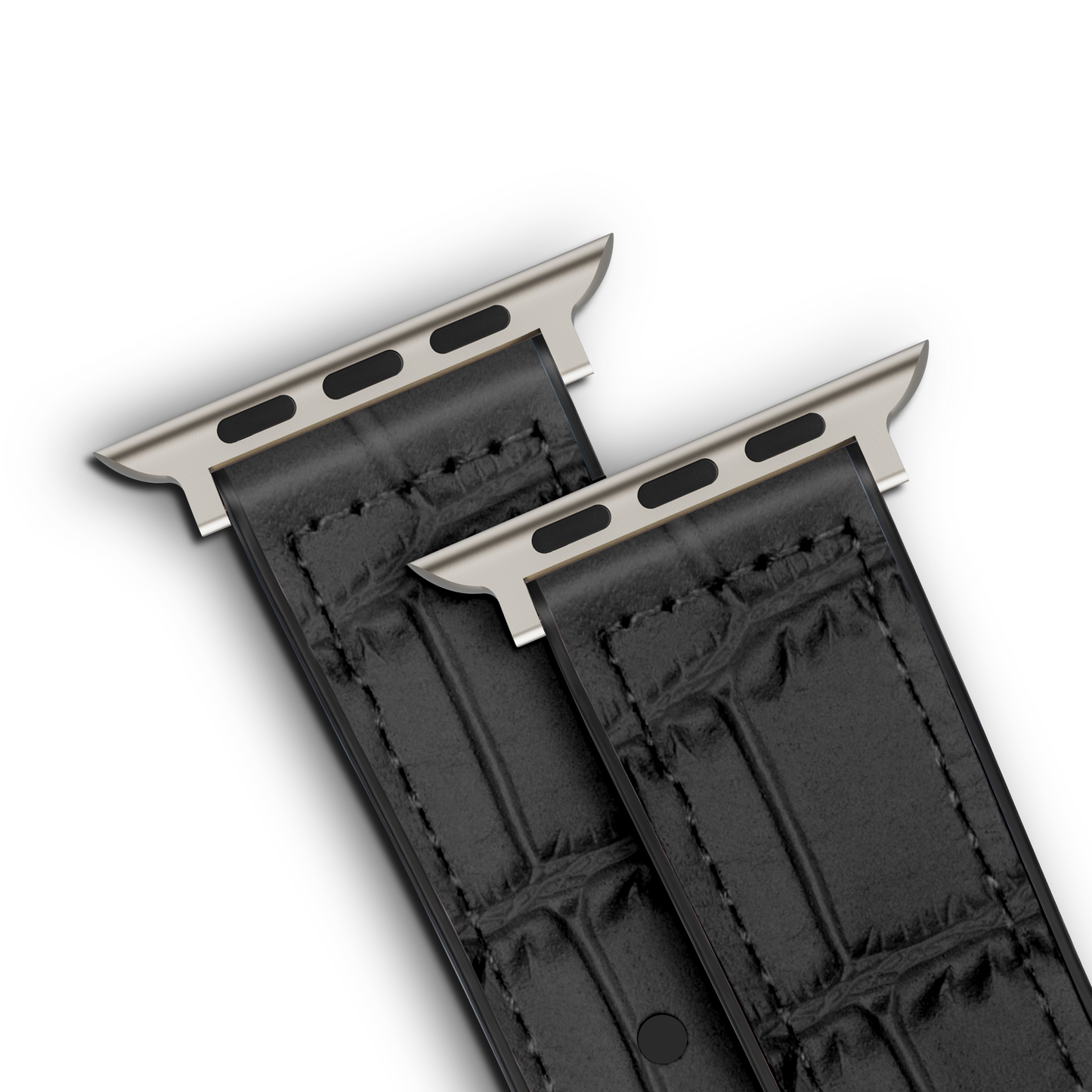 Javan Genuine Leather Apple Watch Strap – Ultra-Stylish Band with Silver Buckle, Compatible with Apple Watch 42mm / 44mm / 45mm / 49mm- Black