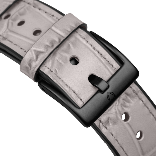 Javan Genuine Leather Apple Watch Strap – Ultra-Stylish Band with Black Buckle, Compatible with Apple Watch 42mm / 44mm / 45mm / 49mm- Gray