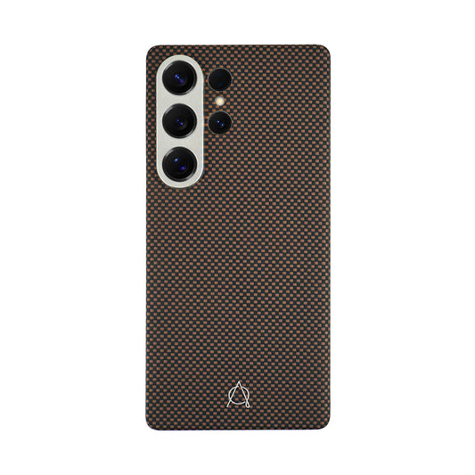 Desen Series A-Case for Samsung Galaxy S25 Ultra - Slim & Lightweight Aramid Fiber Case with Magnetic Compatibility and Case-Less Touch Feeling (6.9-Inch)" -Gold