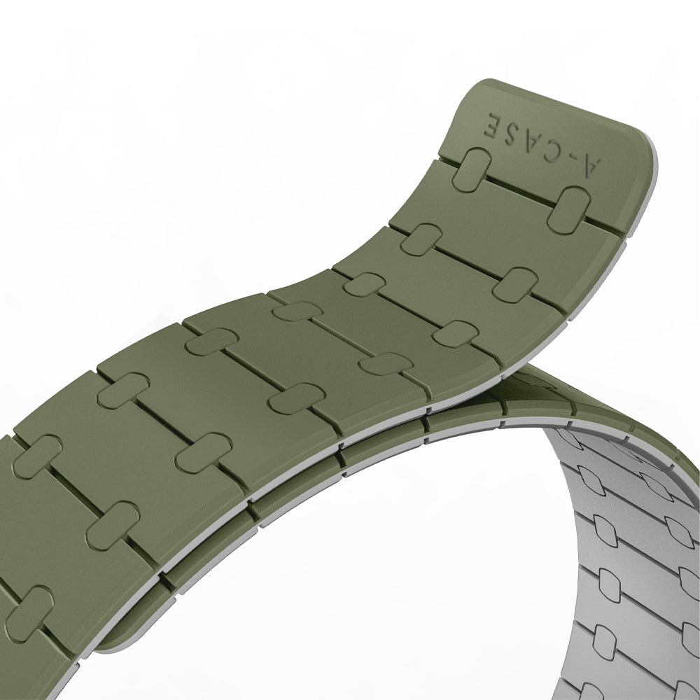 Perge Series Silicone Magnetic Adjustable Loop Strap - A-Case Compatible with Apple Watch Bands (49mm, 45mm, 44mm, 42mm)- Green