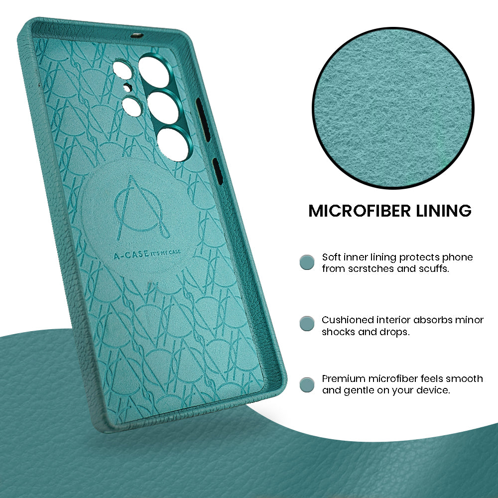 Amur Pro Series A-Case for Samsung Galaxy S25 Ultra - Slim & Lightweight Genuine Leather Case with Magnetic Compatibility and Case-Less Touch Feeling (6.9-Inch)"- Tiffany/Brown