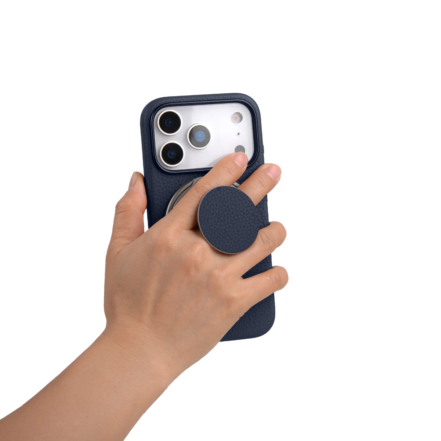 Amur Genuine Leather Phone Case With Grip 2 in 1 - Blue