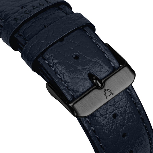 Amur Apple Watch Genuine Leather Strap – Blue/Black