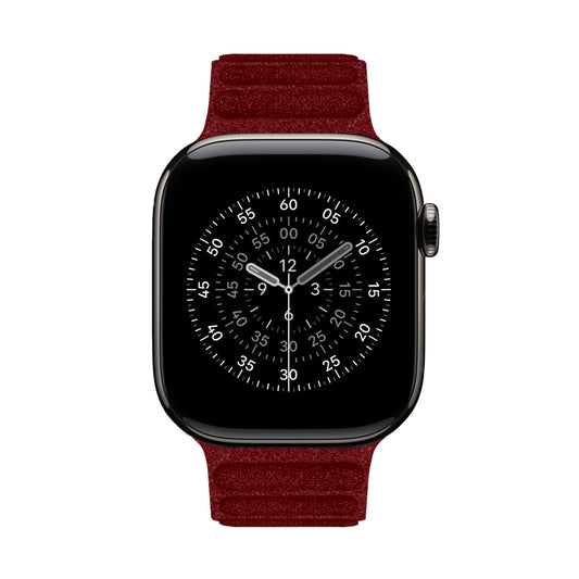 Kadife Alcantara Leather Apple Watch Strap - Maroon