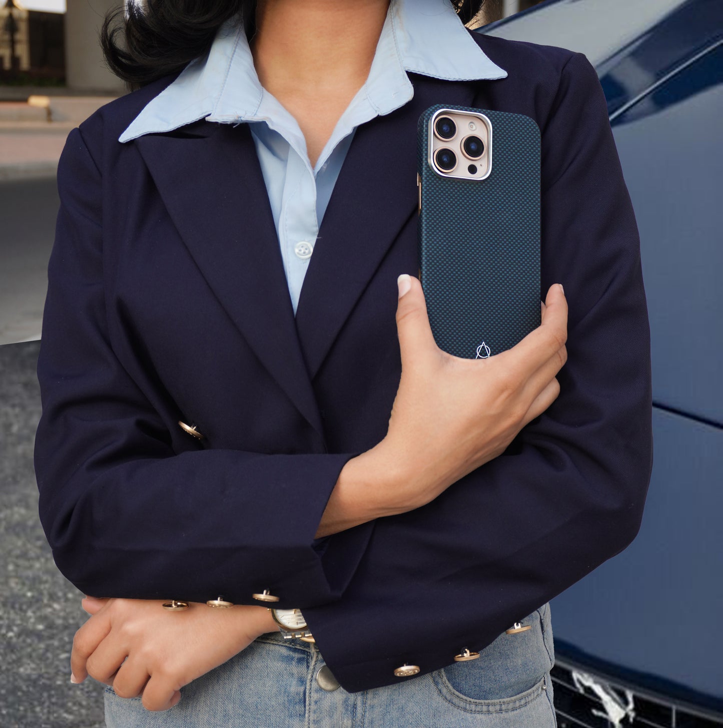 Desen Aramid Fiber Case For iPhone 16 Pro Max - Blue