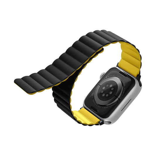 Invix Apple Watch Silicone Magnetic Band-Black/Yellow