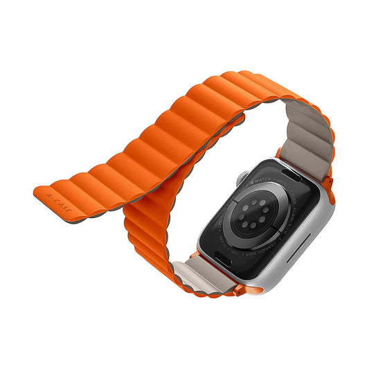 Invix Apple Watch Silicone Magnetic Band-Orange/Gray