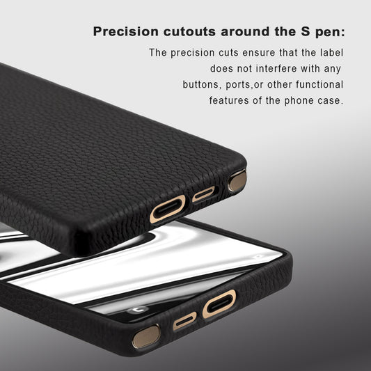 Amur Series A-Case for Samsung Galaxy S25 Ultra - Slim & Lightweight Genuine Leather Case with Magnetic Compatibility and Case-Less Touch Feeling (6.9-Inch)" – Black