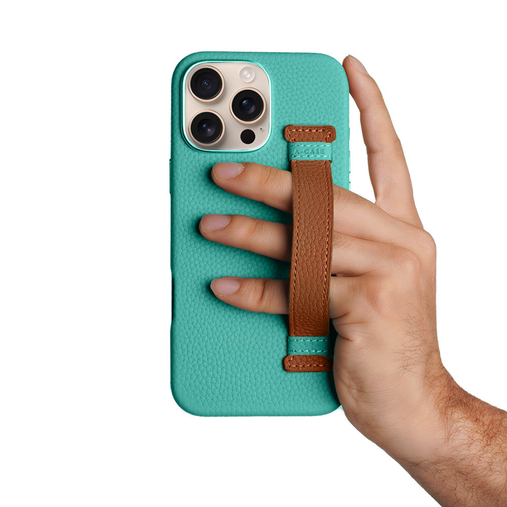 Amur Pro Leather Case For iPhone 16 Series - Tiffany/Brown