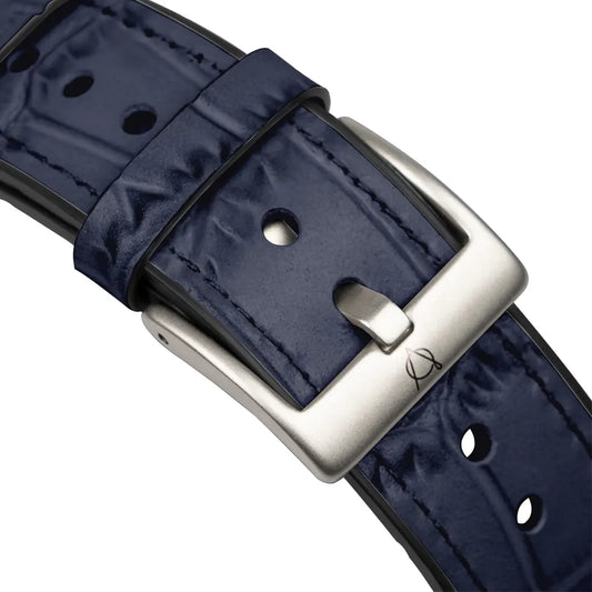 Javan Genuine Leather Apple Watch Strap – Ultra-Stylish Band with Silver Buckle, Compatible with Apple Watch 42mm / 44mm / 45mm / 49mm- Blue