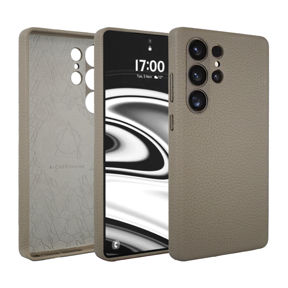 Amur Series A-Case for Samsung Galaxy S25 Ultra - Slim & Lightweight Genuine Leather Case with Magnetic Compatibility and Case-Less Touch Feeling (6.9-Inch)" – Black