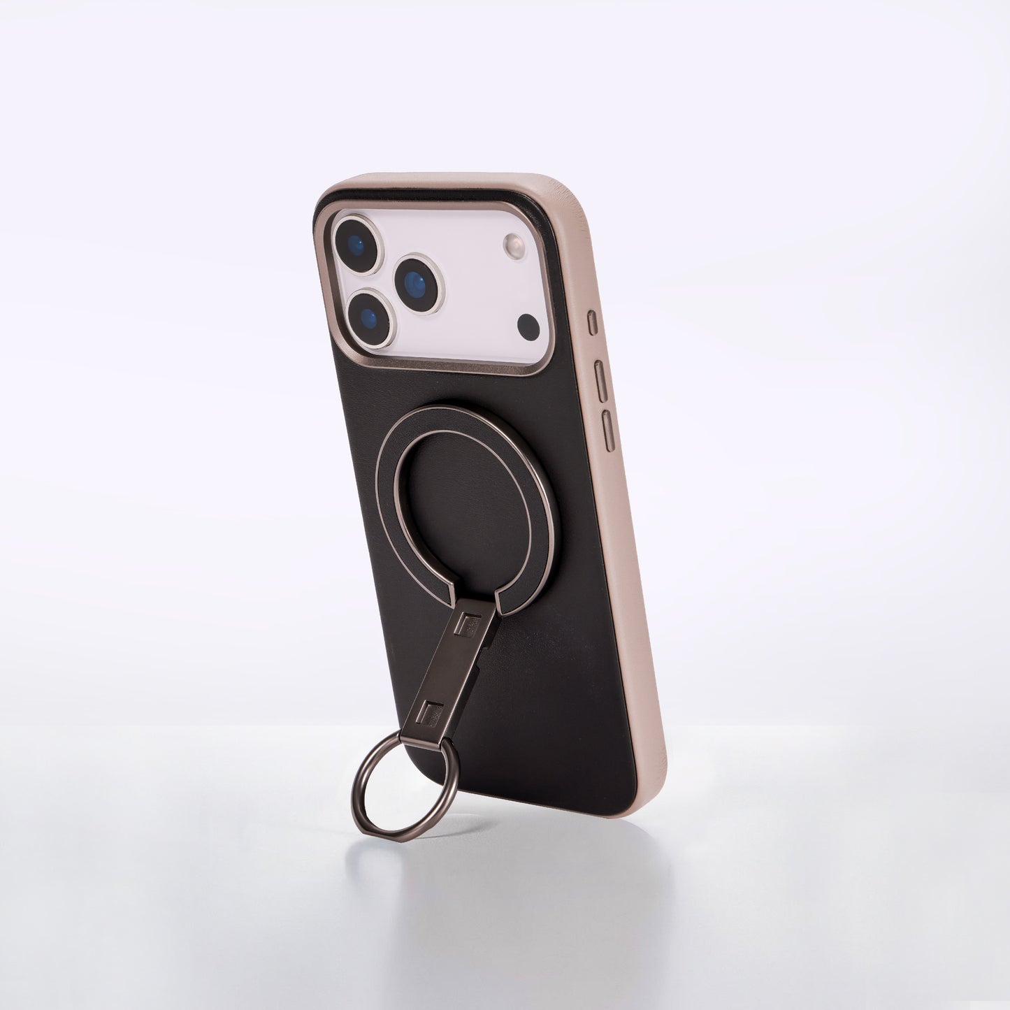 Kilyos Magnetic Phone Ring Stand Vegan Leather - Black