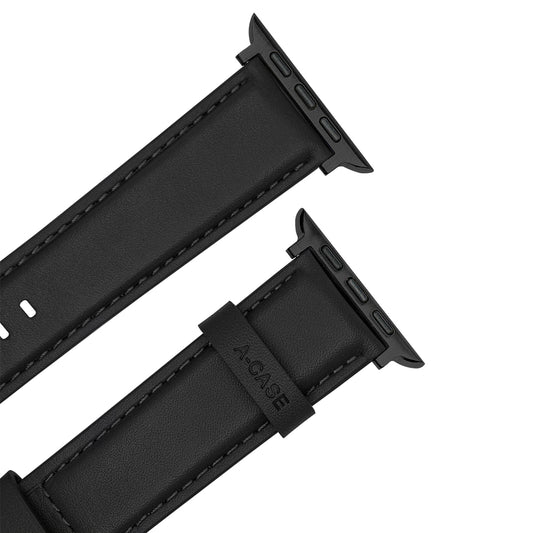 Elmas American Leather Apple Watch Strap with Black Buckle-Black