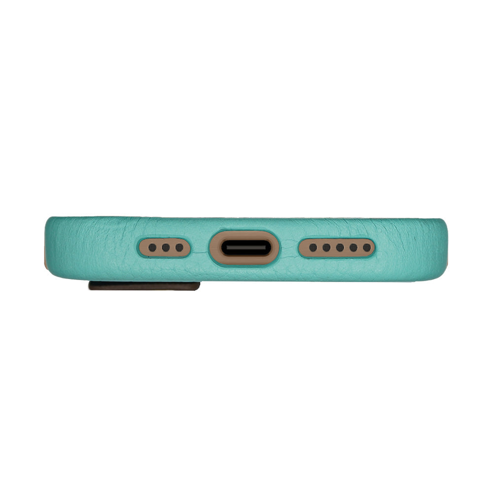 Amur Pro Leather Case For iPhone 16 Series - Tiffany/Brown