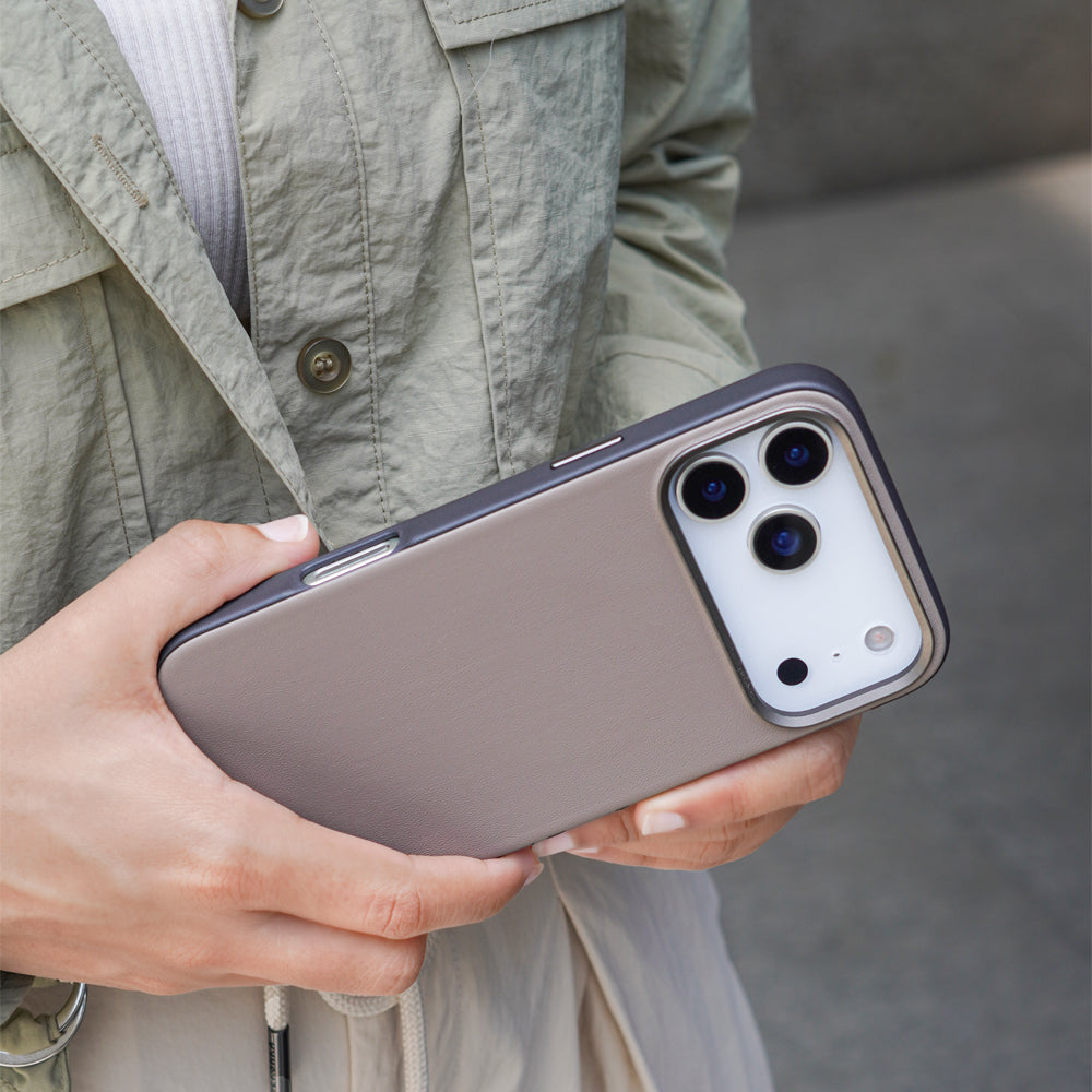 Kilyos Vegan Leather Case For iPhone 17 Pro Max - Gray