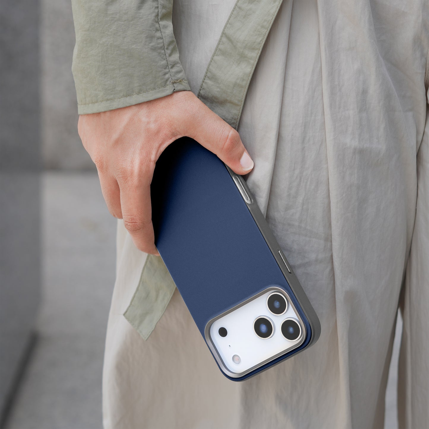 Kilyos Vegan Leather Case For iPhone 17 Pro Max - Blue