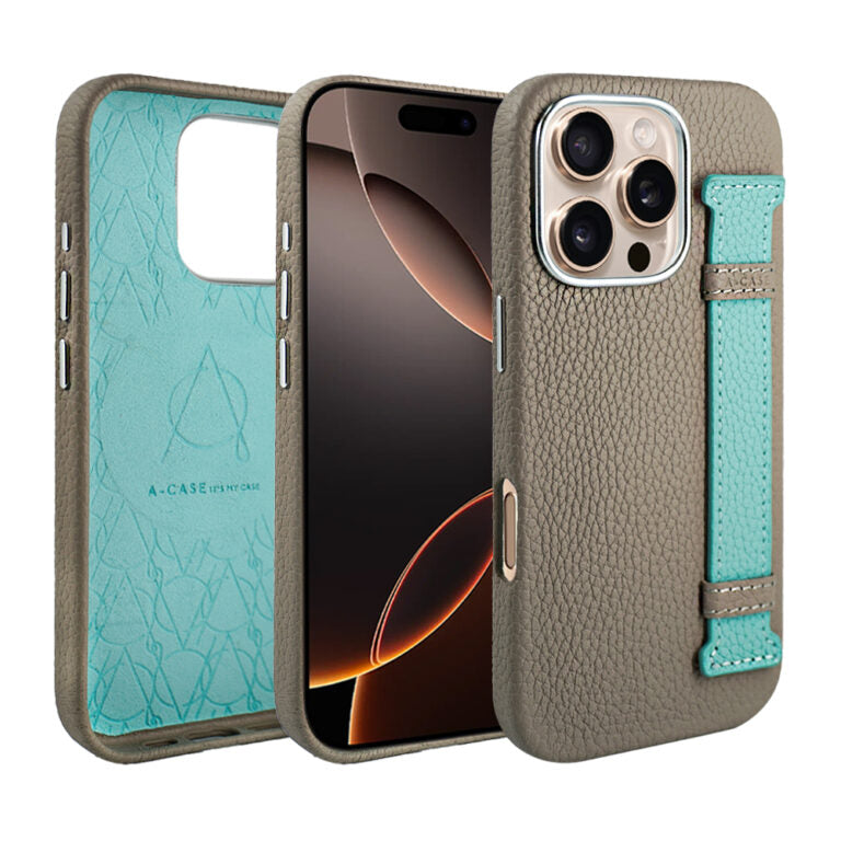 Amur Pro Leather Case For iPhone 16 Series - Tiffany/Brown