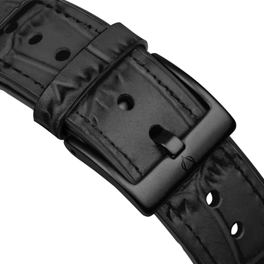 Javan Genuine Leather with Black Buckle Apple Watch Strap-Black