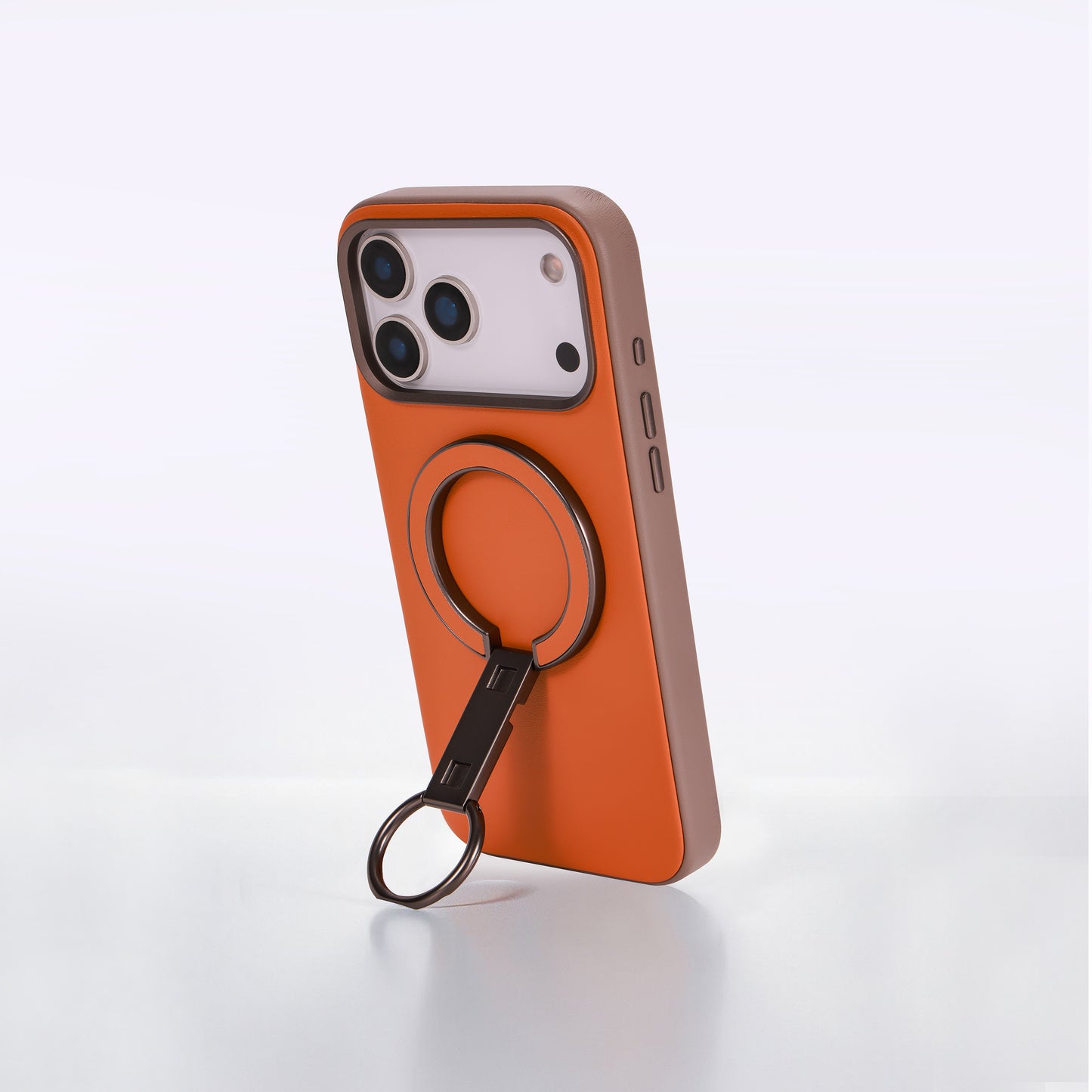 Kilyos Magnetic Phone Ring Stand Vegan Leather - Orange