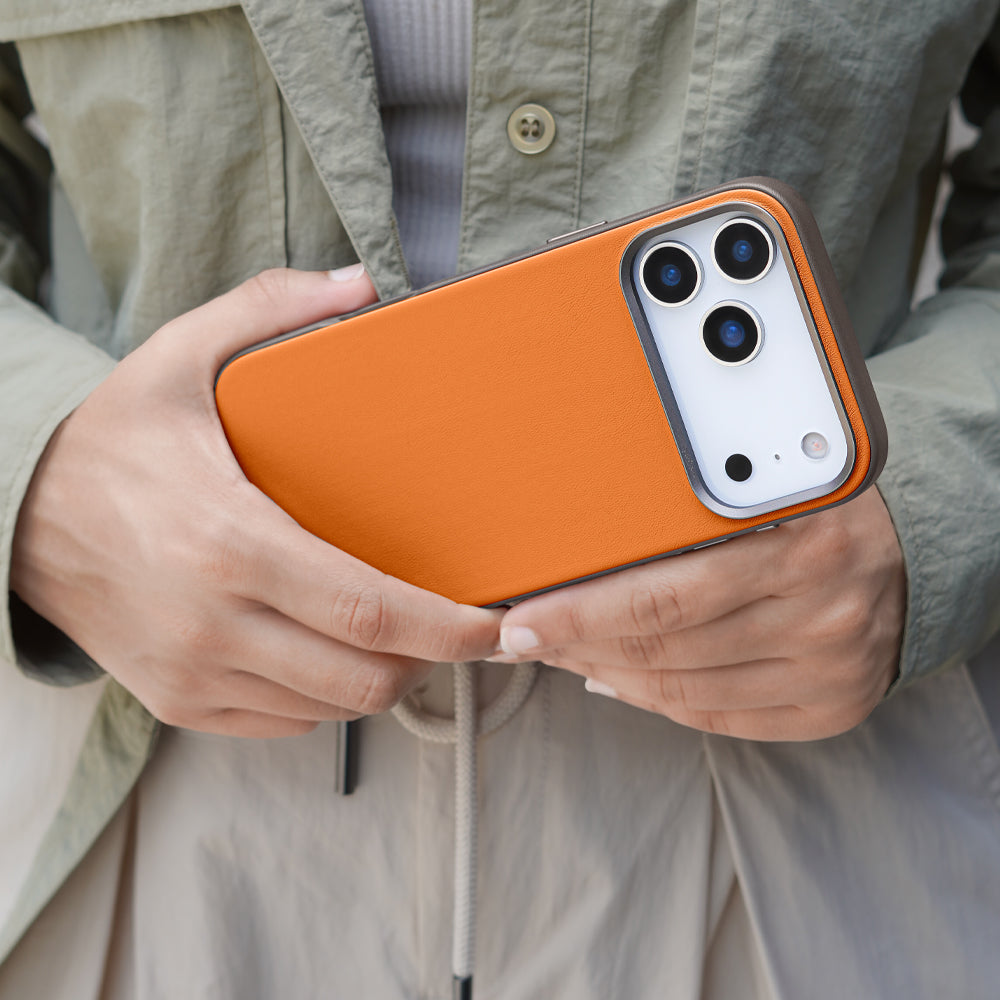 Kilyos Vegan Leather Case For iPhone 17 Pro - Orange