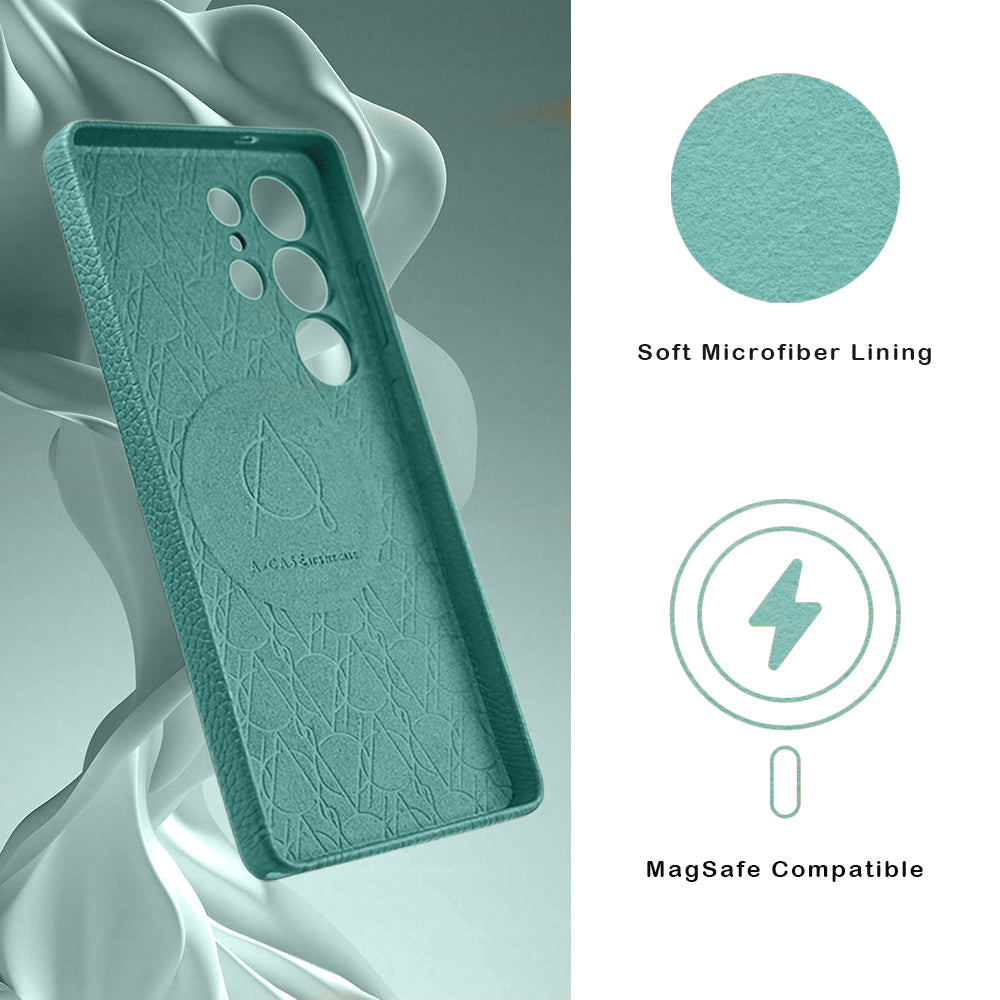 Amur Series A-Case for Samsung Galaxy S25 Ultra - Slim & Lightweight Genuine Leather Case with Magnetic Compatibility and Case-Less Touch Feeling (6.9-Inch)" – Tiffany