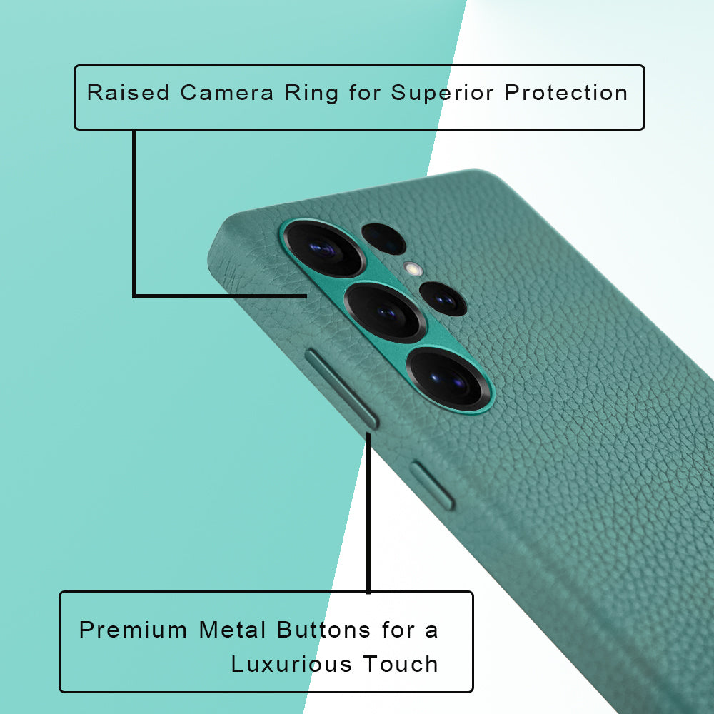 Amur Series A-Case for Samsung Galaxy S25 Ultra - Slim & Lightweight Genuine Leather Case with Magnetic Compatibility and Case-Less Touch Feeling (6.9-Inch)" – Tiffany