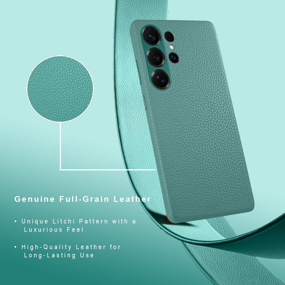Amur Series A-Case for Samsung Galaxy S25 Ultra - Slim & Lightweight Genuine Leather Case with Magnetic Compatibility and Case-Less Touch Feeling (6.9-Inch)" – Tiffany