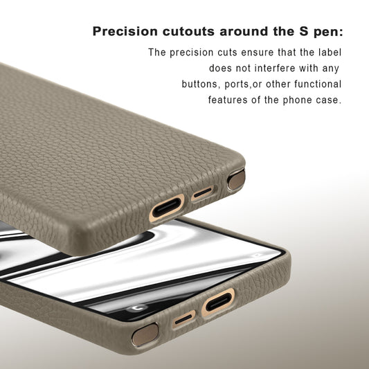 Amur Series A-Case for Samsung Galaxy S25 Ultra - Slim & Lightweight Genuine Leather Case with Magnetic Compatibility and Case-Less Touch Feeling (6.9-Inch)" – Titanium