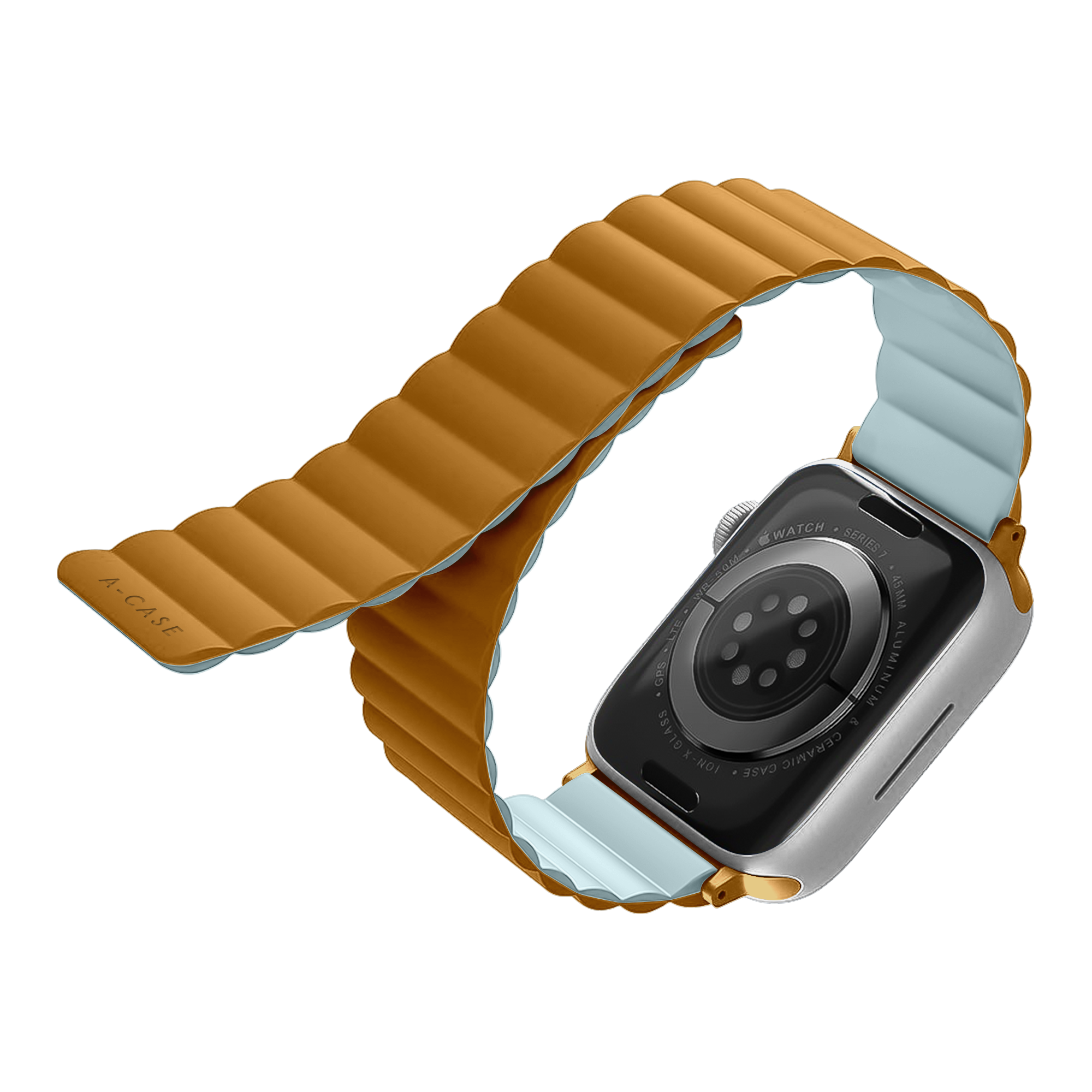 Invix Apple Watch Silicone Magnetic Band-Brown/Light Blue